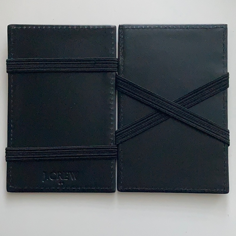 J.Crew Magic Wallet, Black Leather, Never Used